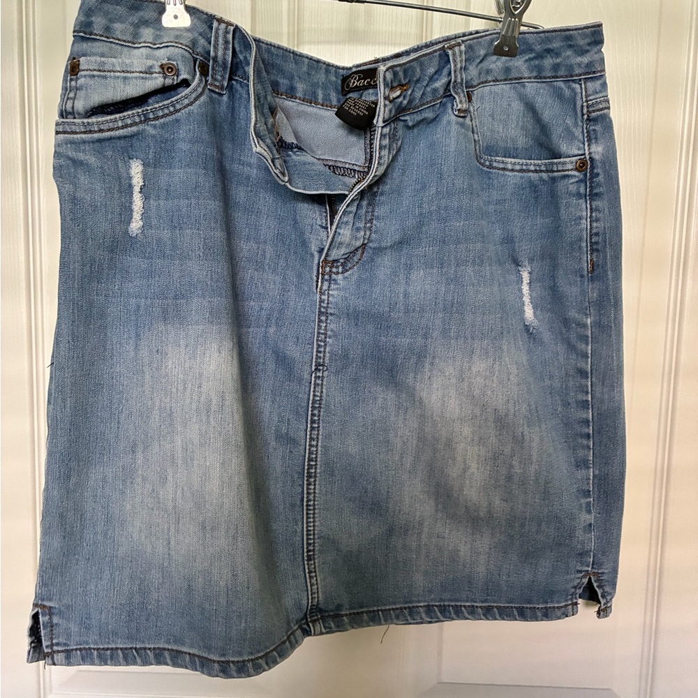 Baccini Light Blue Distressed Denim Shorts